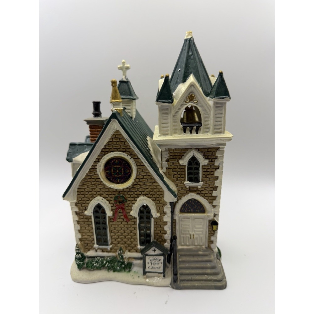 Vtg. Lemax Coventry Cove Valley View Church 25765 Christmas Village 2002 w/Box